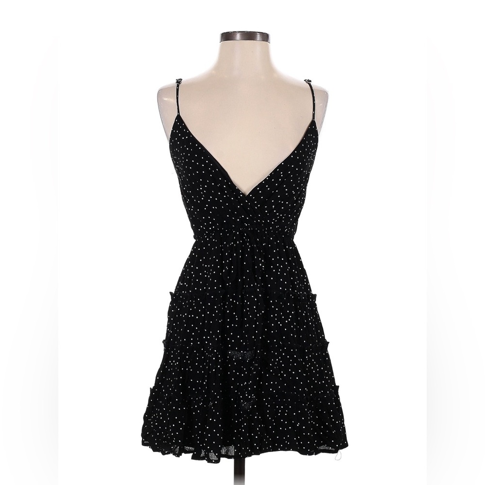 Fashion Nova Black and White Tiered Mini Dress